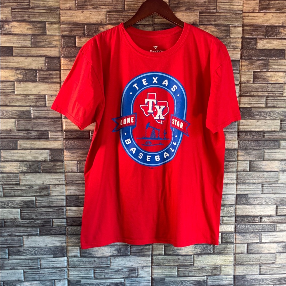 EUC Fanatics Red Texas Rangers Baseball XL T-Shirt